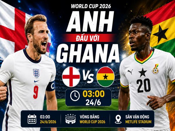 Thống kê về đối đầu Anh đấu với Ghana ngày 24/6 chi tiết