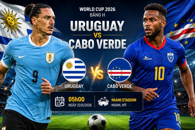 Thống kê về đối đầu Uruguay đấu với Cabo Verde ngày 22/6